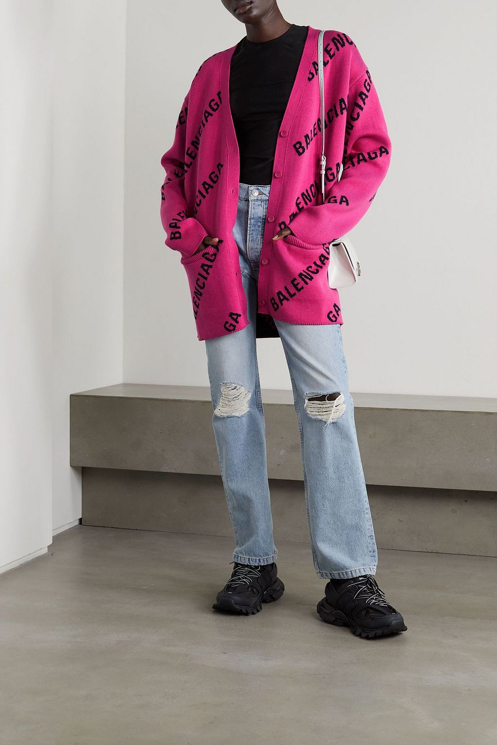 BALENCIAGA Cotton-blend jacquard cardigan