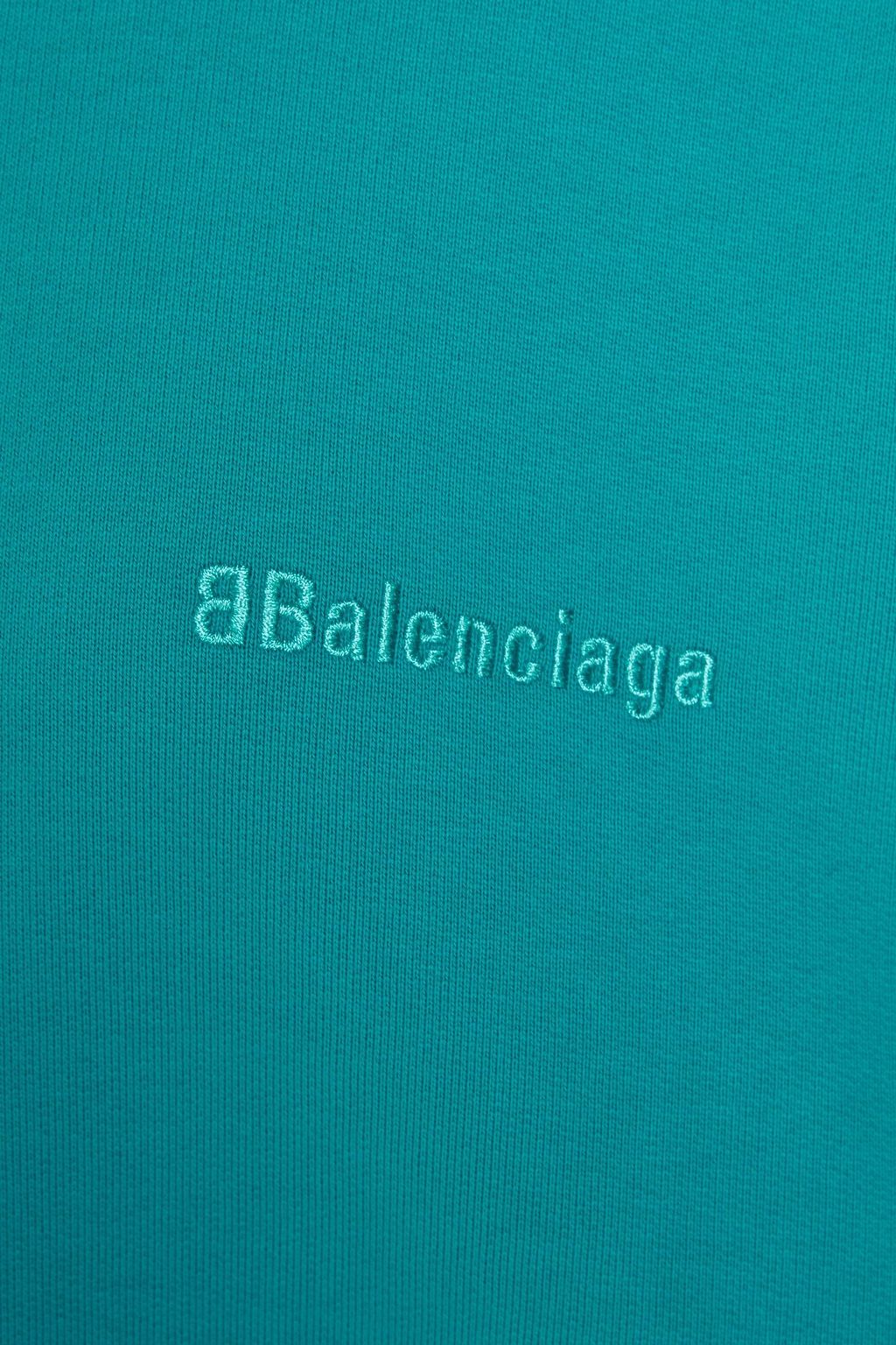 BALENCIAGA Oversized-Hoodie aus Baumwollfrottee mit Logostickerei