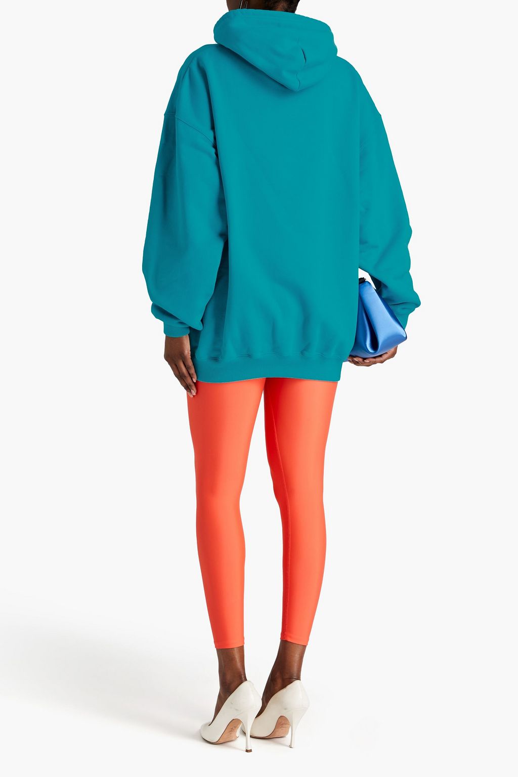 BALENCIAGA Oversized-Hoodie aus Baumwollfrottee mit Logostickerei