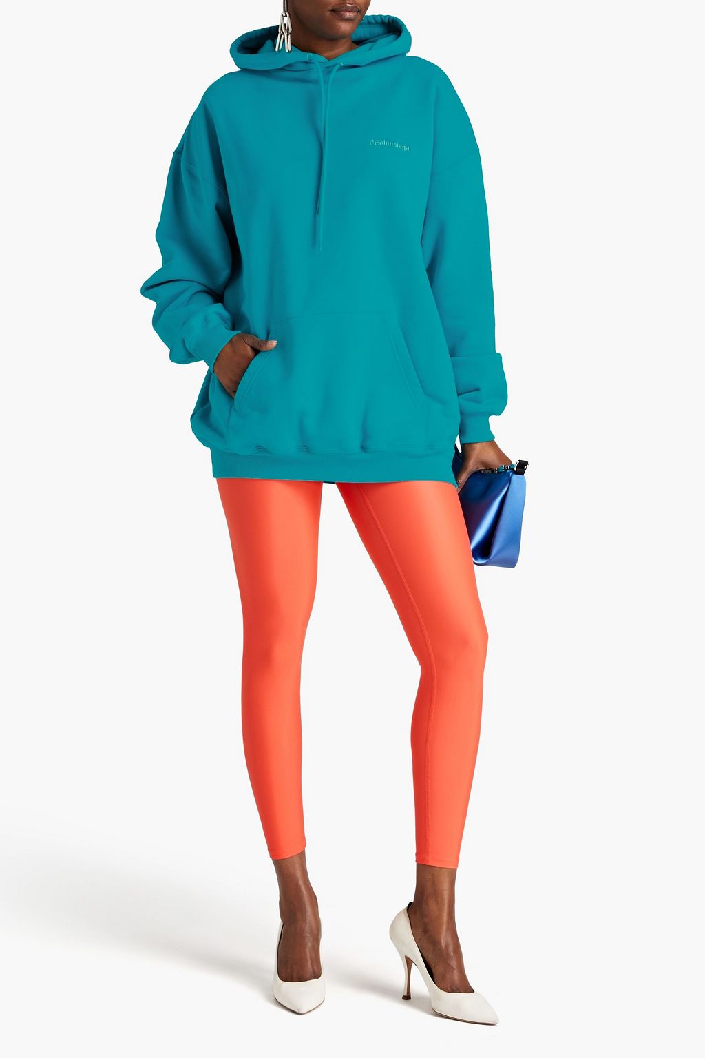 BALENCIAGA Oversized-Hoodie aus Baumwollfrottee mit Logostickerei
