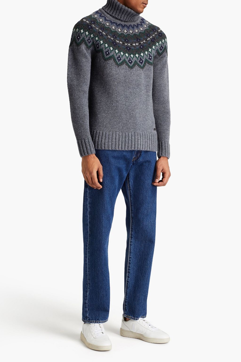 BELSTAFF Nordic jacquard-knit wool turtleneck sweater