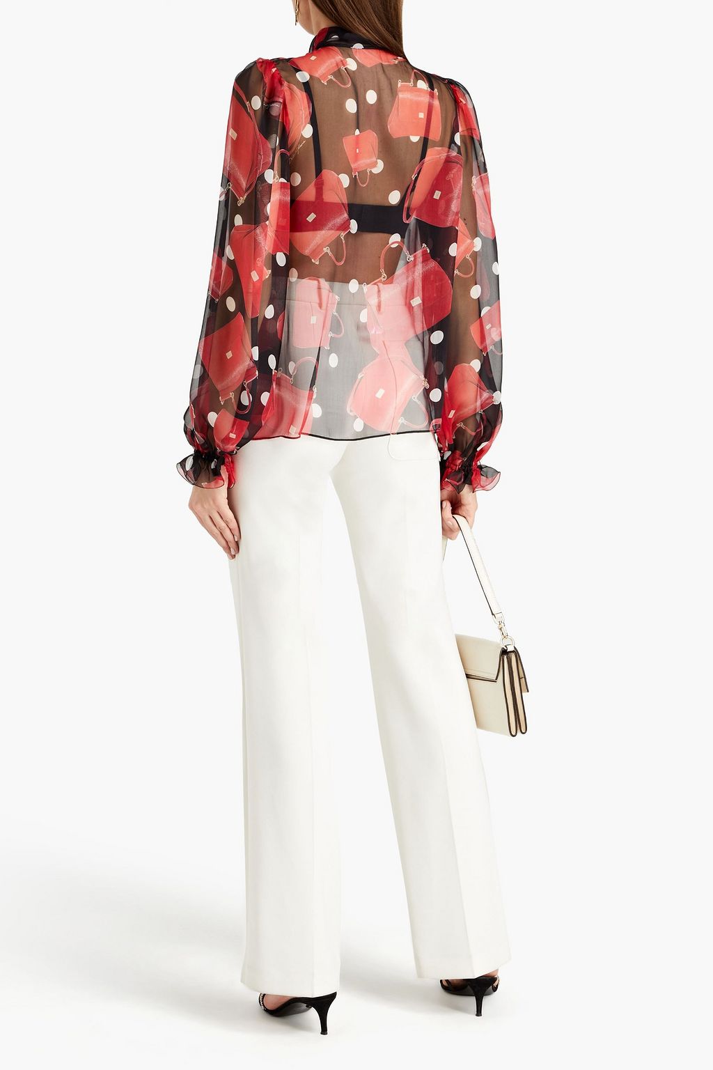 DOLCE&GABBANA Printed silk-chiffon blouse