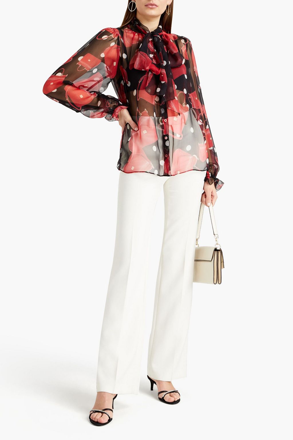 DOLCE&GABBANA Printed silk-chiffon blouse
