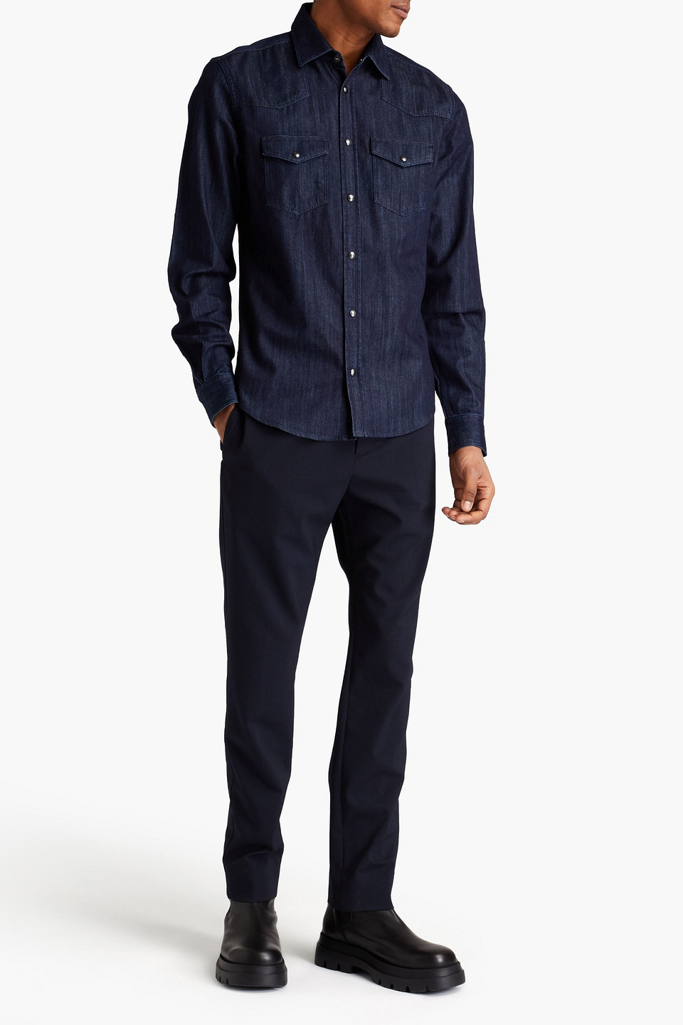 Belstaff Man Ford Denim Shirt In Blue