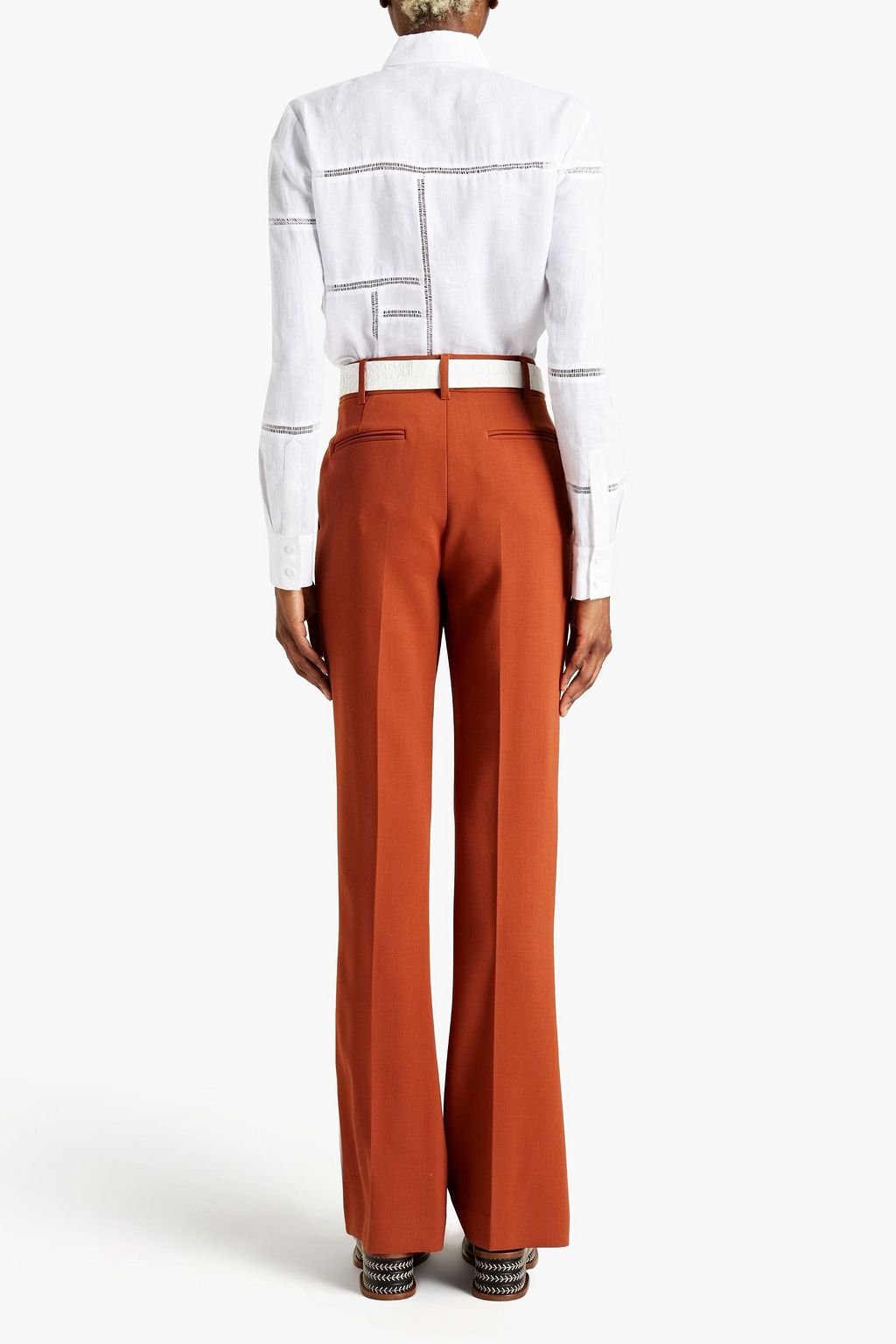 GABRIELA HEARST Taj lattice-trimmed linen shirt