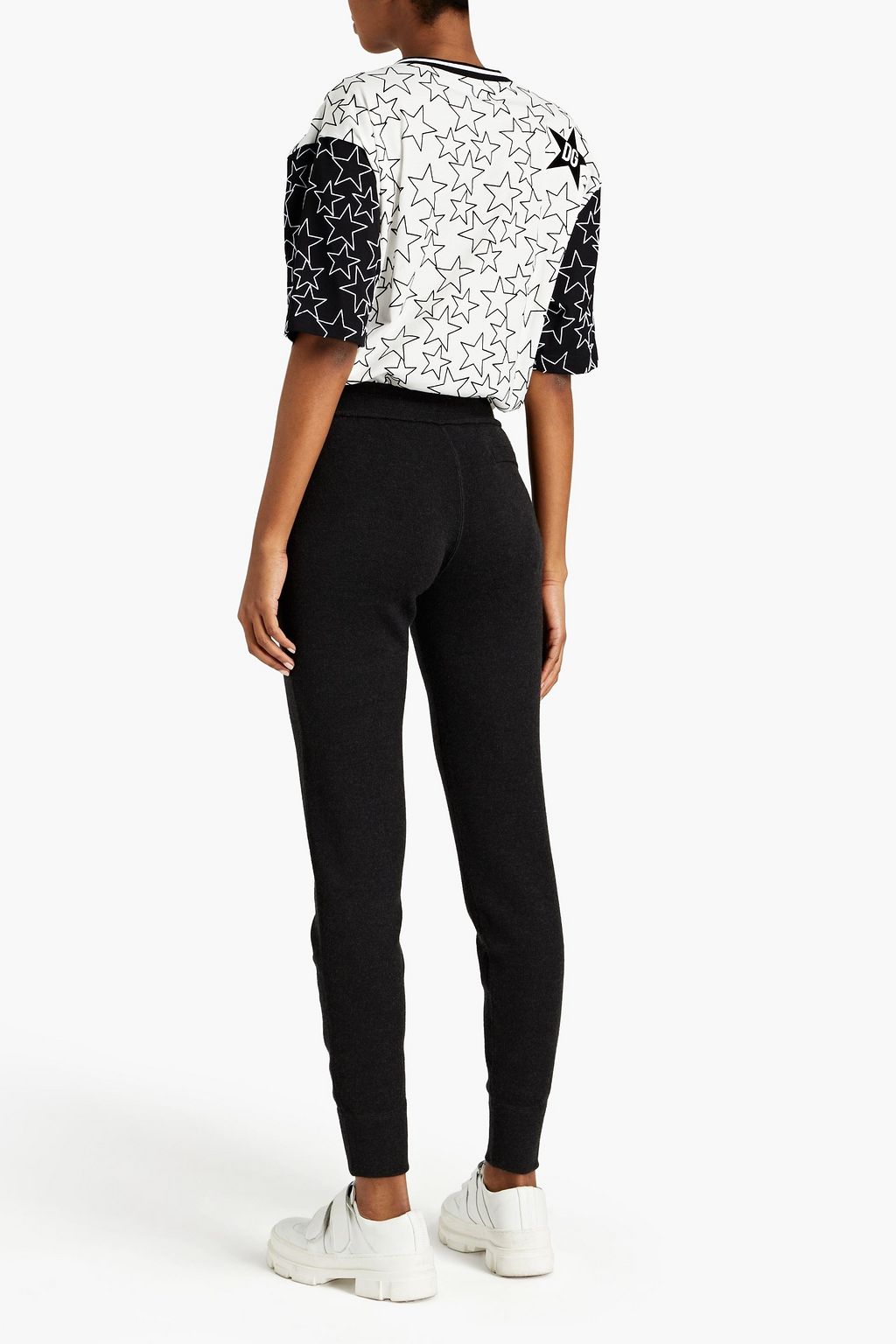 DOLCE&GABBANA Appliquéd flocked printed cotton-jersey T-shirt