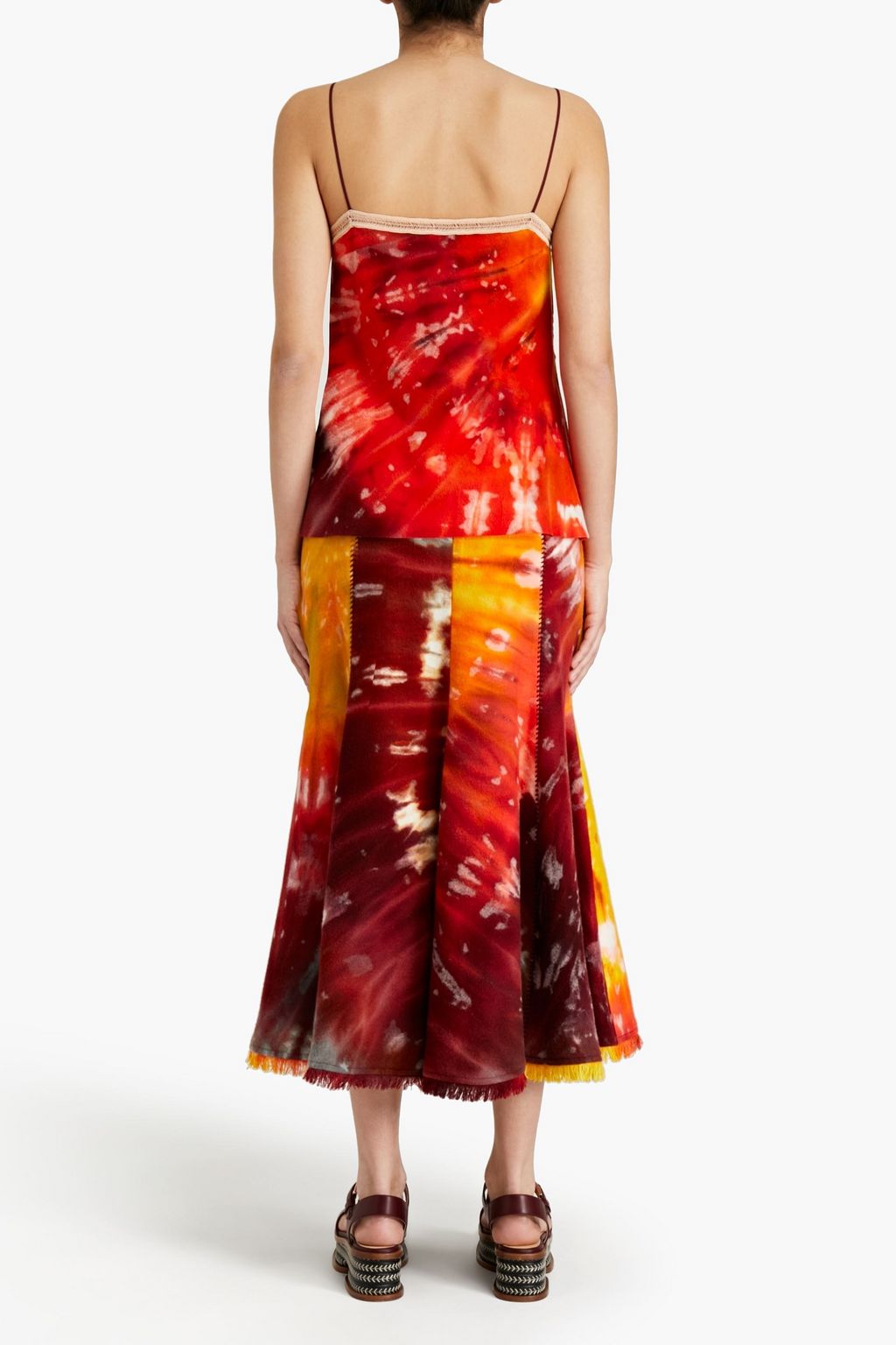 GABRIELA HEARST Amy frayed printed cashmere midi skirt