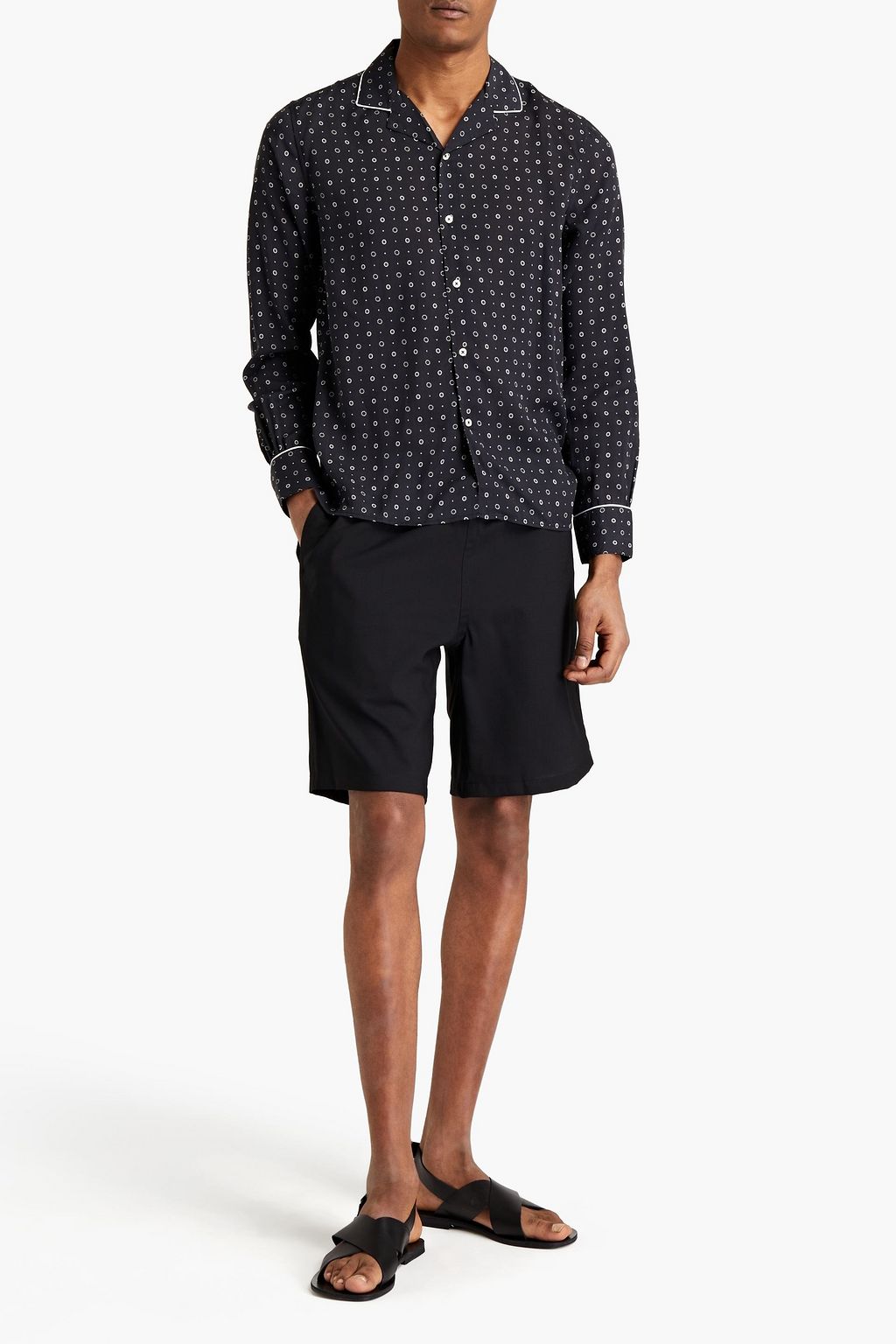 OFFICINE GÉNÉRALE Dario printed crepe de chine shirt