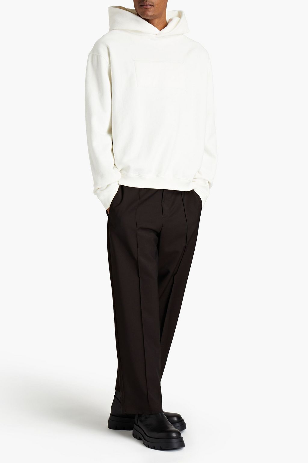 MAISON MARGIELA Embroidered French cotton-terry hoodie