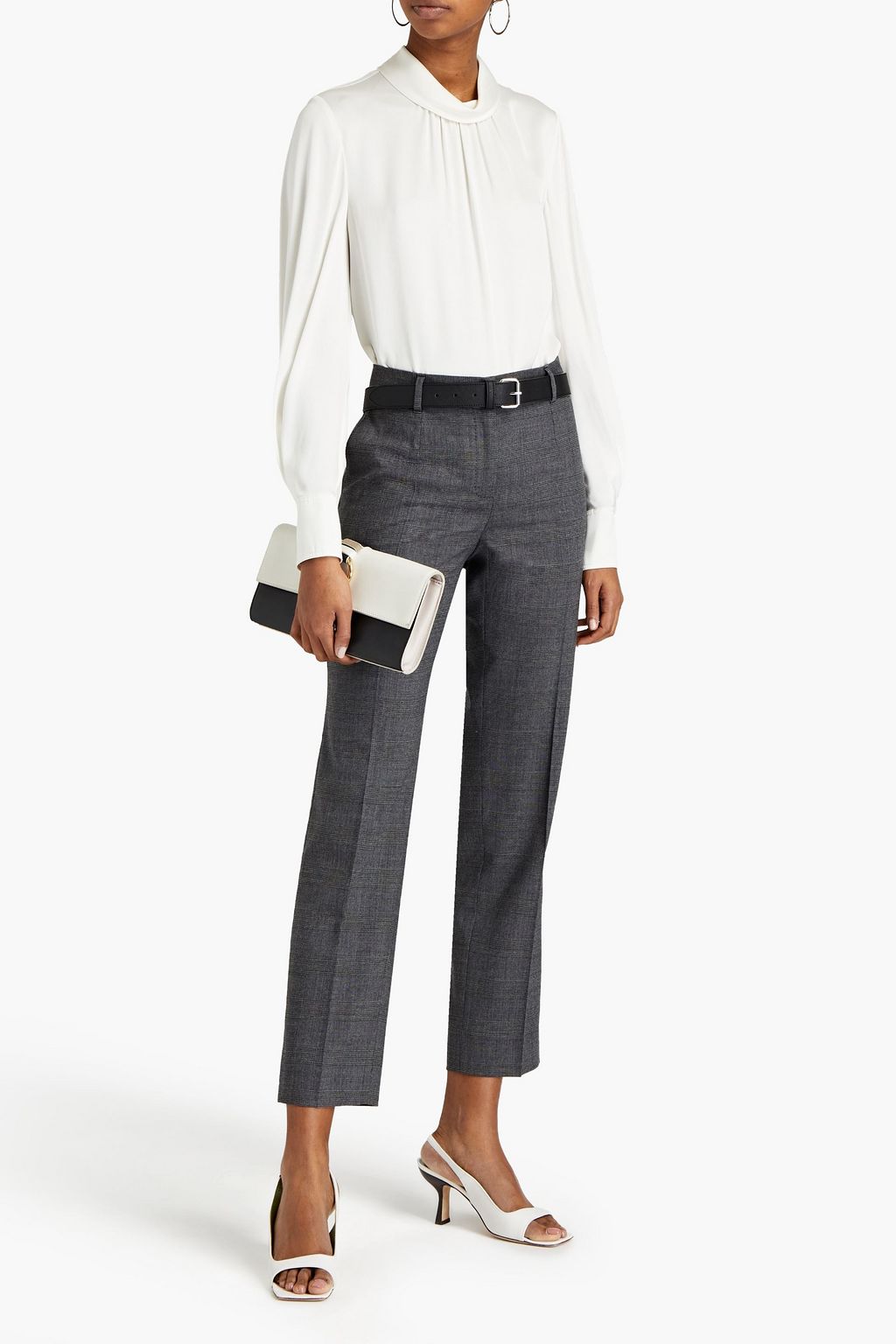 DOLCE&GABBANA Cropped Prince of Wales checked wool-blend tapered pants
