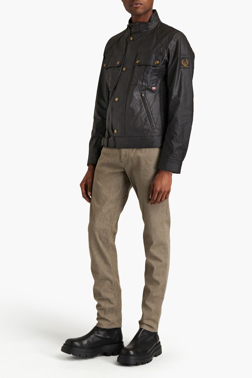 BELSTAFF Gangster logo-appliquéd waxed cotton jacket