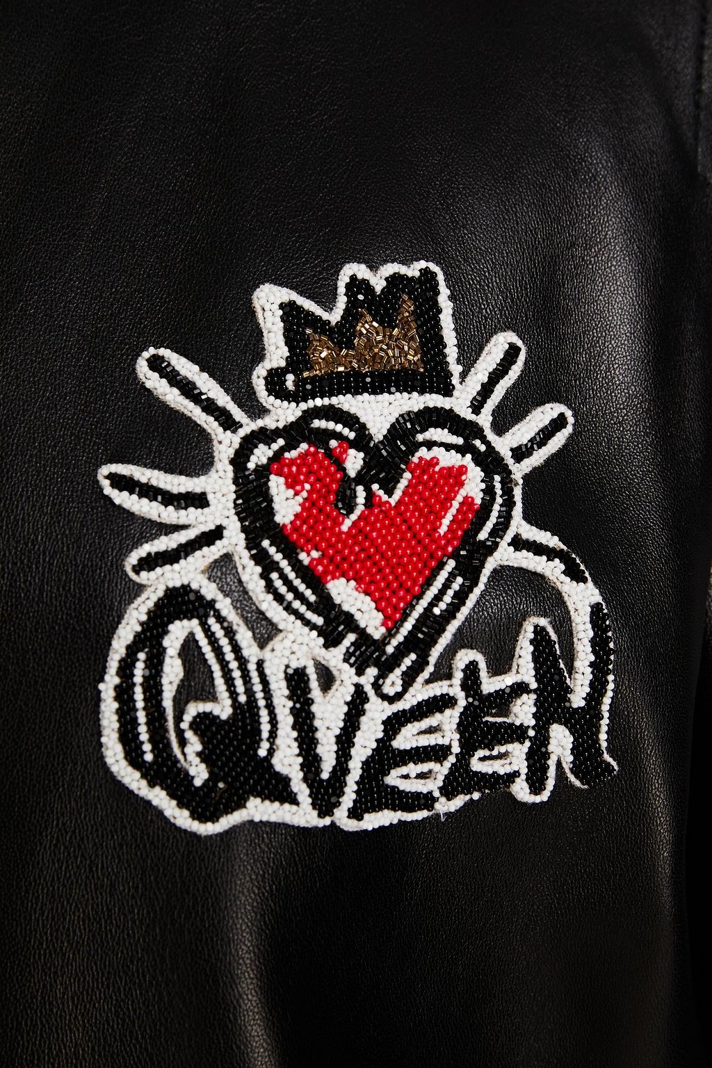 DOLCE&GABBANA Appliquéd leather bomber jacket