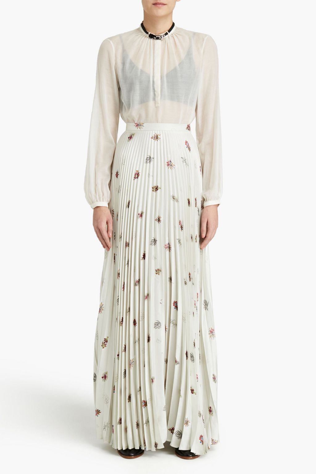 GABRIELA HEARST Blight pleated floral-print silk-twill maxi skirt