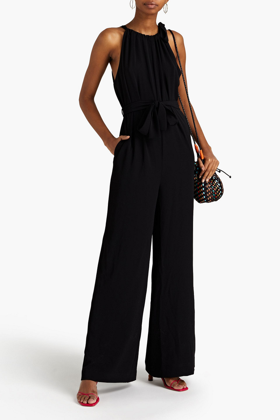 Zimmermann Twill Wide-leg Jumpsuit In Black | ModeSens