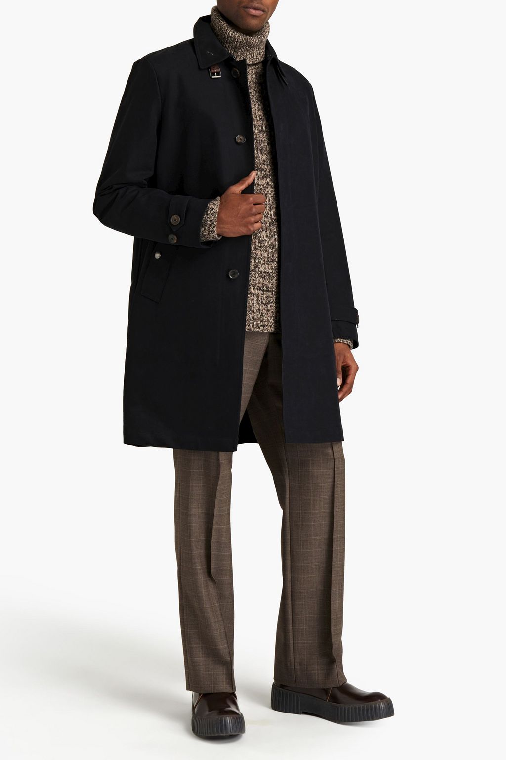 BELSTAFF Oldfield leather-trimmed cotton-twill coat