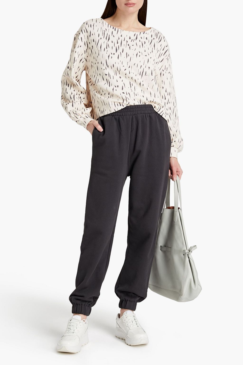 THE UPSIDE Printed French cotton-terry sweatshirt