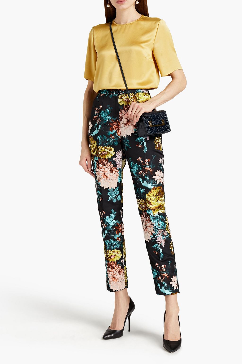 DOLCE&GABBANA Satin-jacquard tapered pants