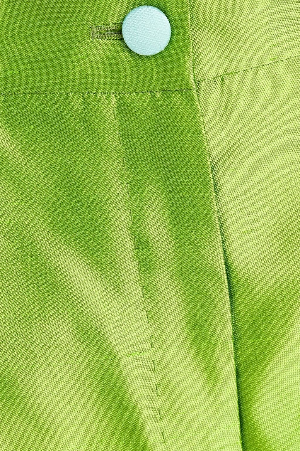 DOLCE&GABBANA Cropped silk-dupioni tapered pants
