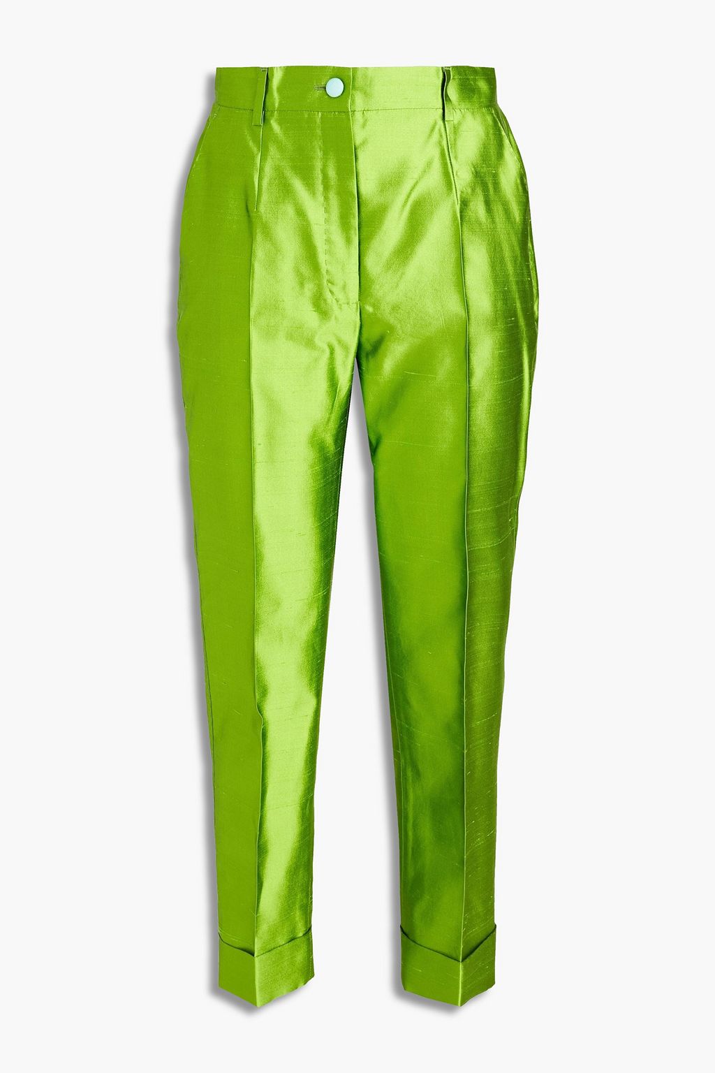 DOLCE & GABBANA Cropped silk-dupioni tapered pants | THE OUTNET