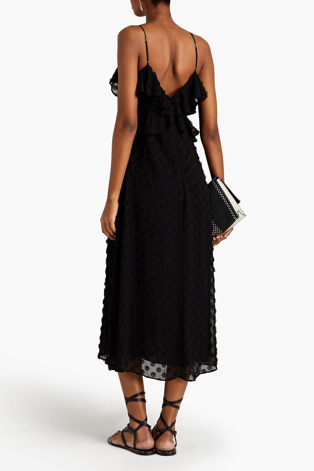 ZIMMERMANN Appliquéd ruffled georgette midi dress