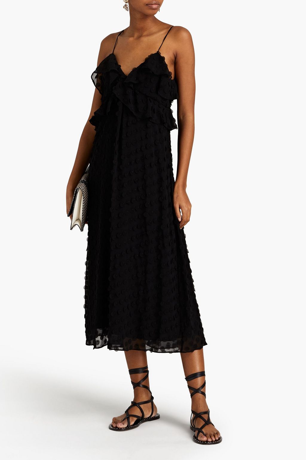 ZIMMERMANN Appliquéd ruffled georgette midi dress