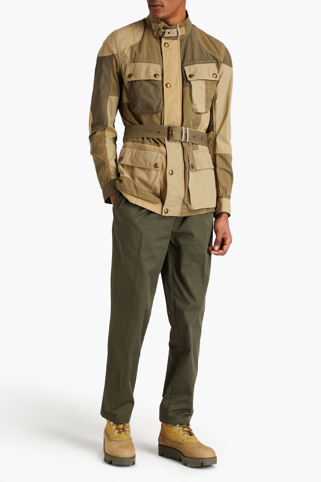 BELSTAFF Trialmaster belted patchwork-effect cotton field jacket