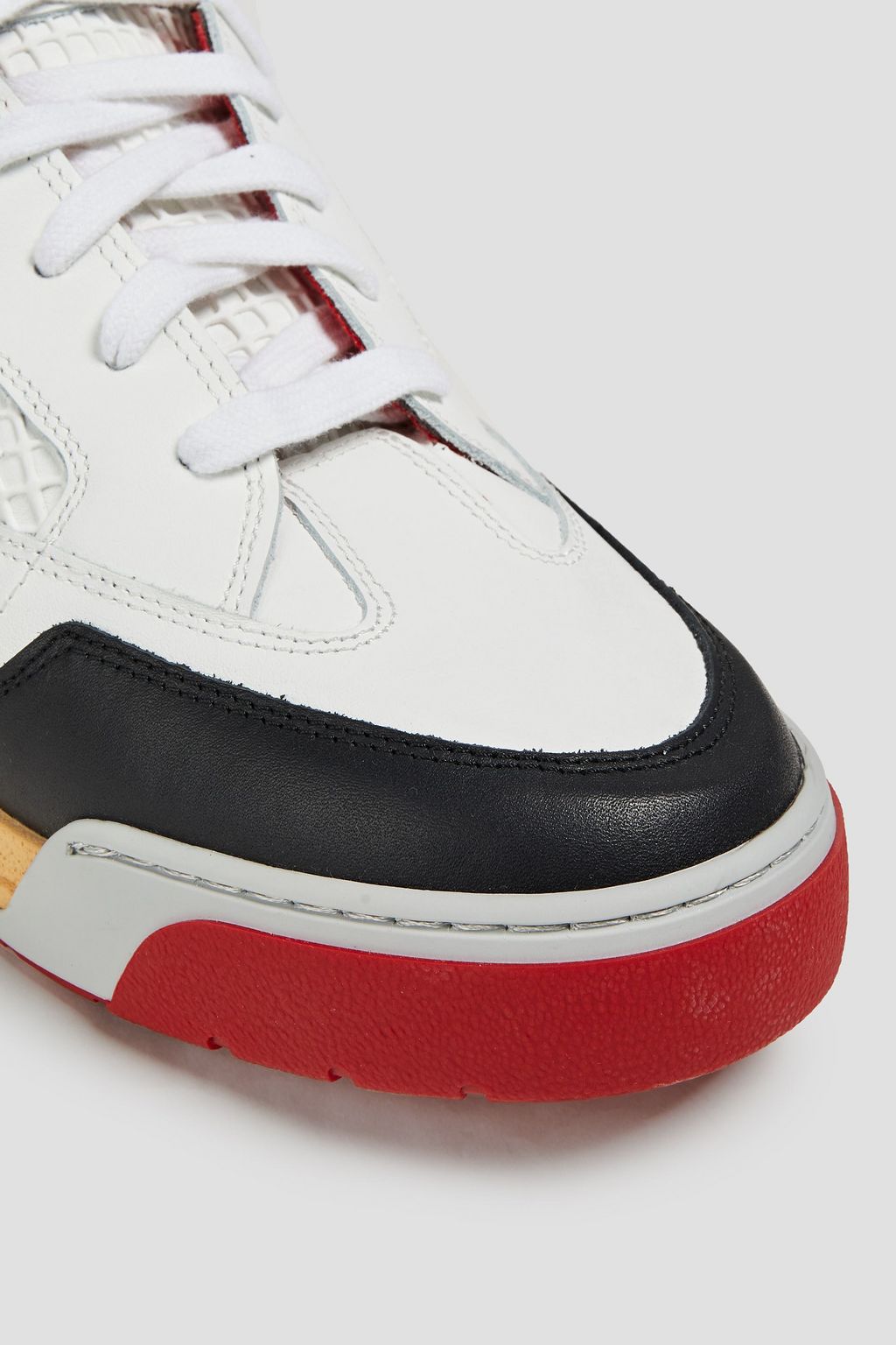 MAISON MARGIELA Color-block textured-leather high-top sneakers