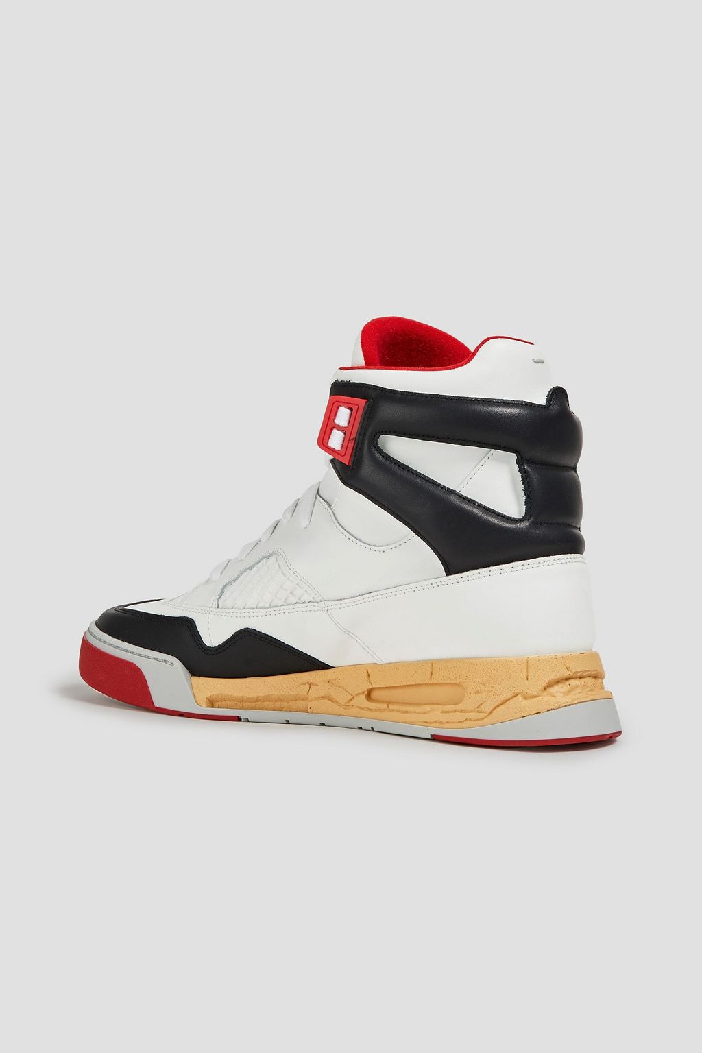 MAISON MARGIELA Color-block textured-leather high-top sneakers