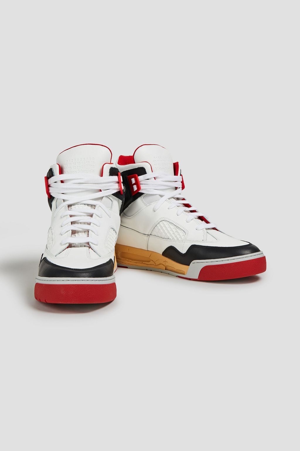 MAISON MARGIELA Color-block textured-leather high-top sneakers