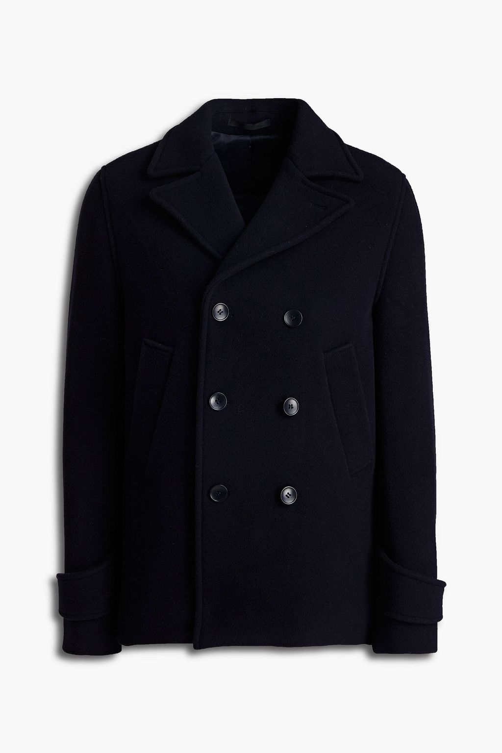 Navy Wool-blend felt coat | OFFICINE 