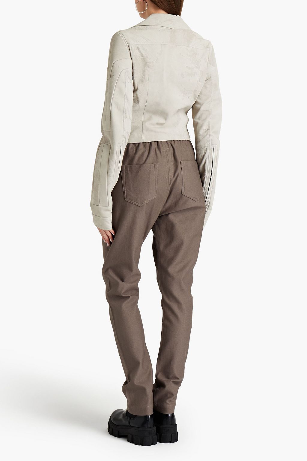 RICK OWENS Performa Stooges distressed nubuck biker jacket