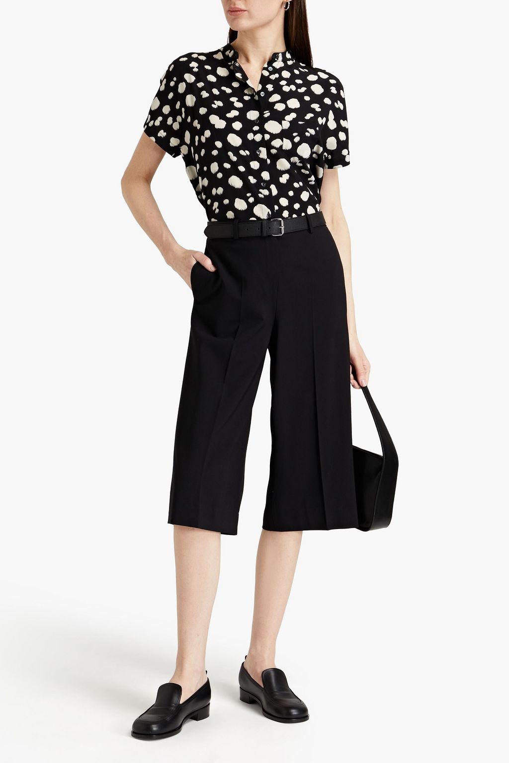 ASPESI Printed silk-satin shirt
