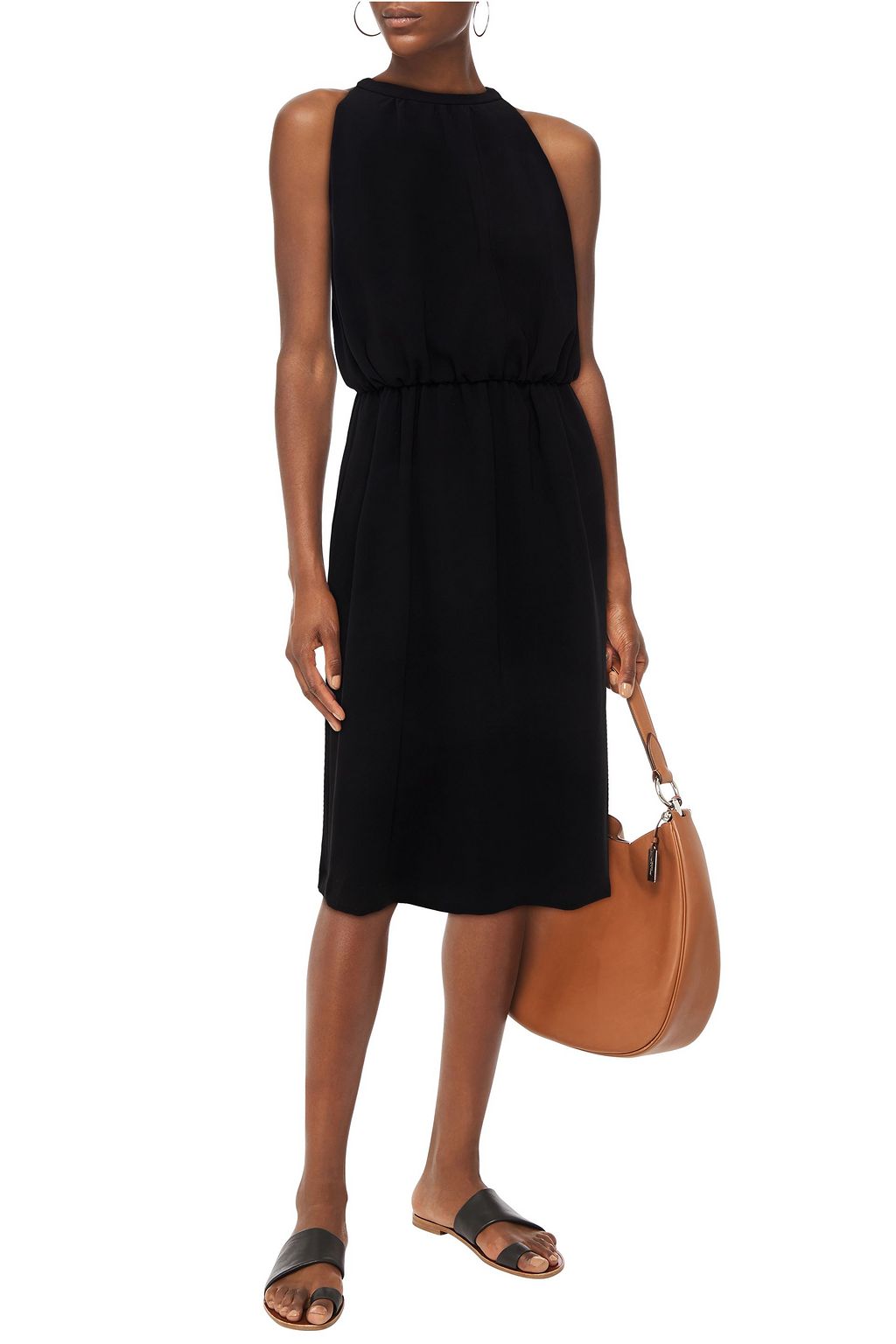 ASPESI Gathered crepe midi dress