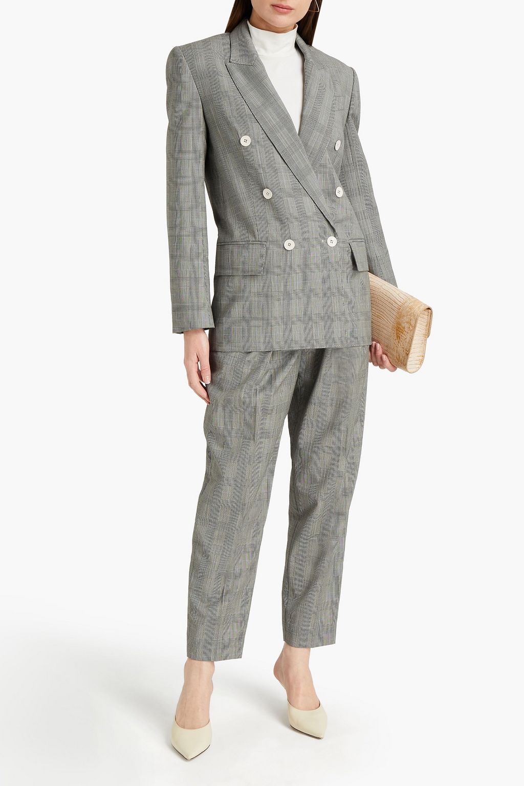 ZIMMERMANN Luminous double-breasted Prince of Wales checked wool blazer