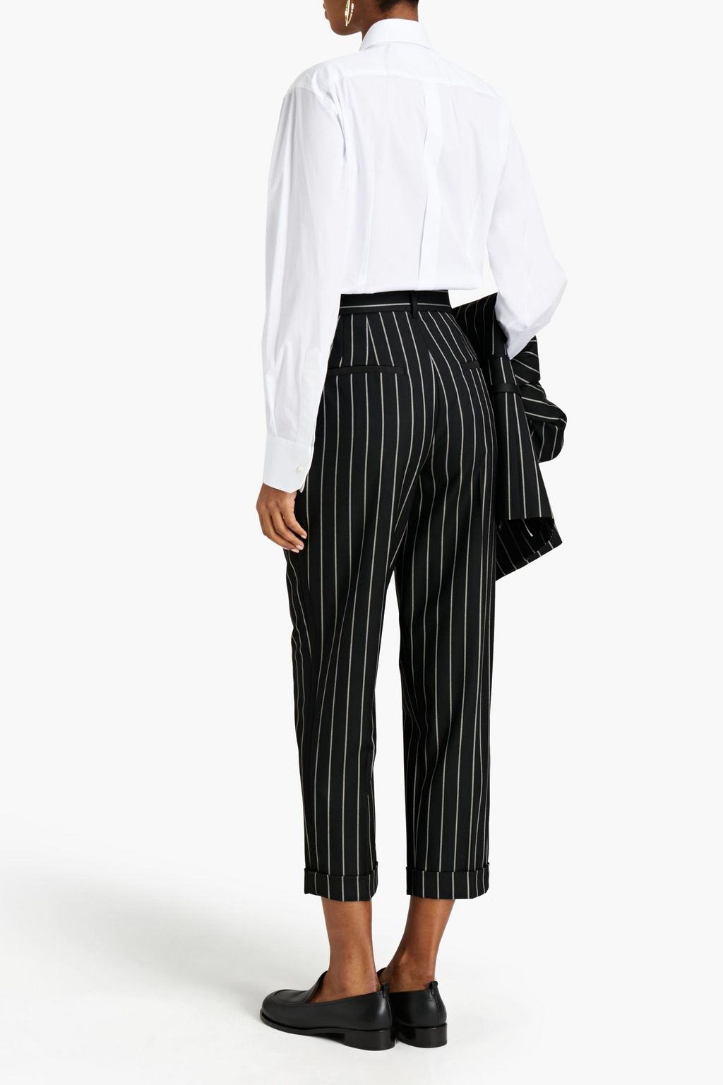 DOLCE&GABBANA Cropped pinstriped wool-blend twill tapered pants
