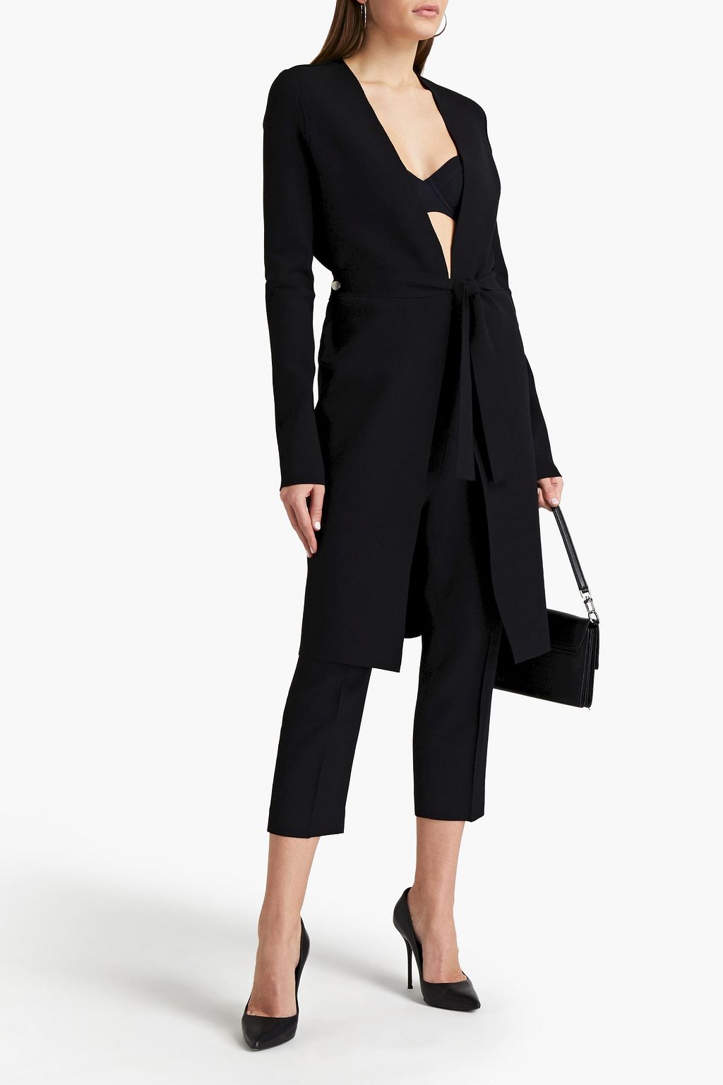 RICK OWENS Belted knitted cardigan