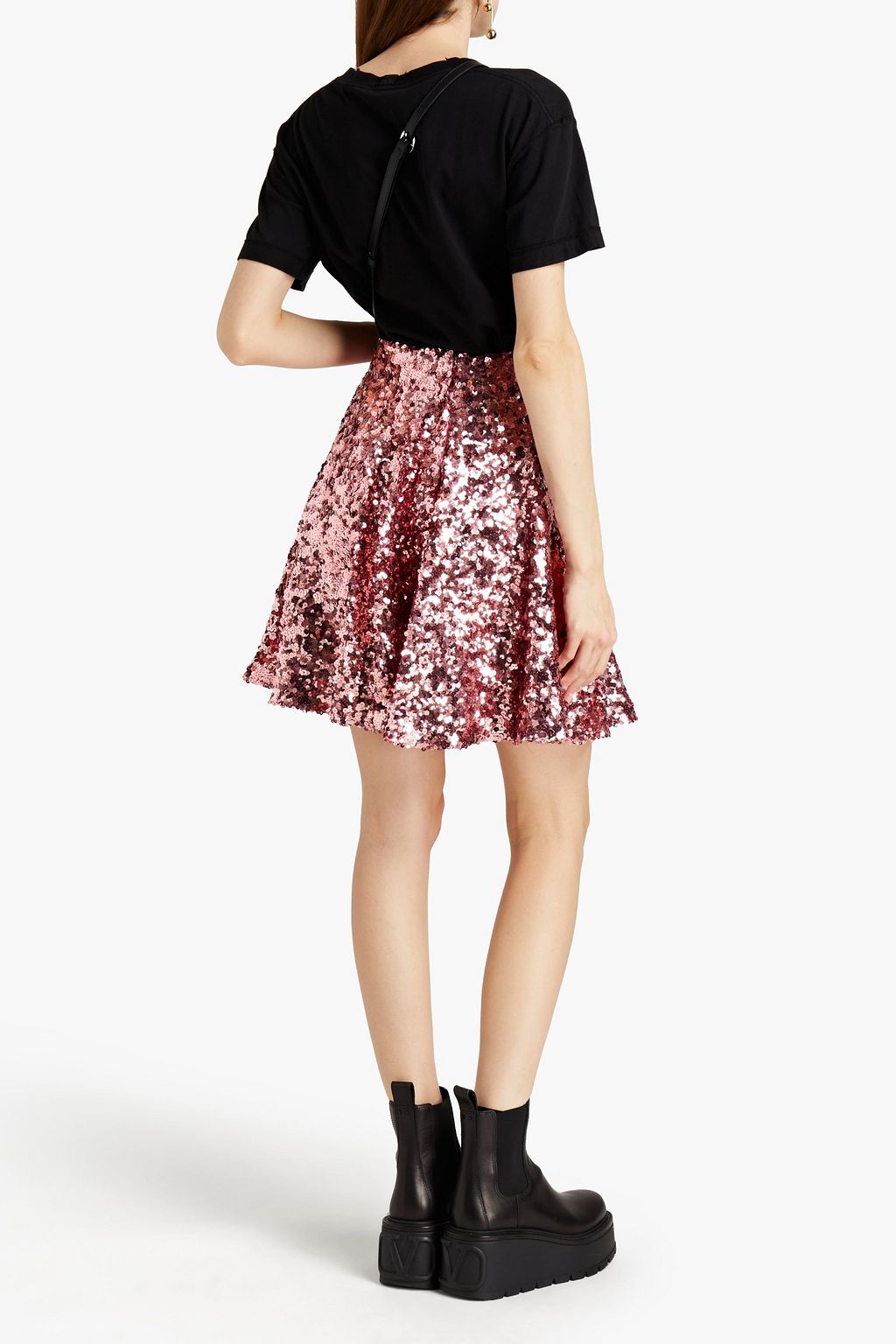 DOLCE&GABBANA Sequined stretch-tulle mini skirt