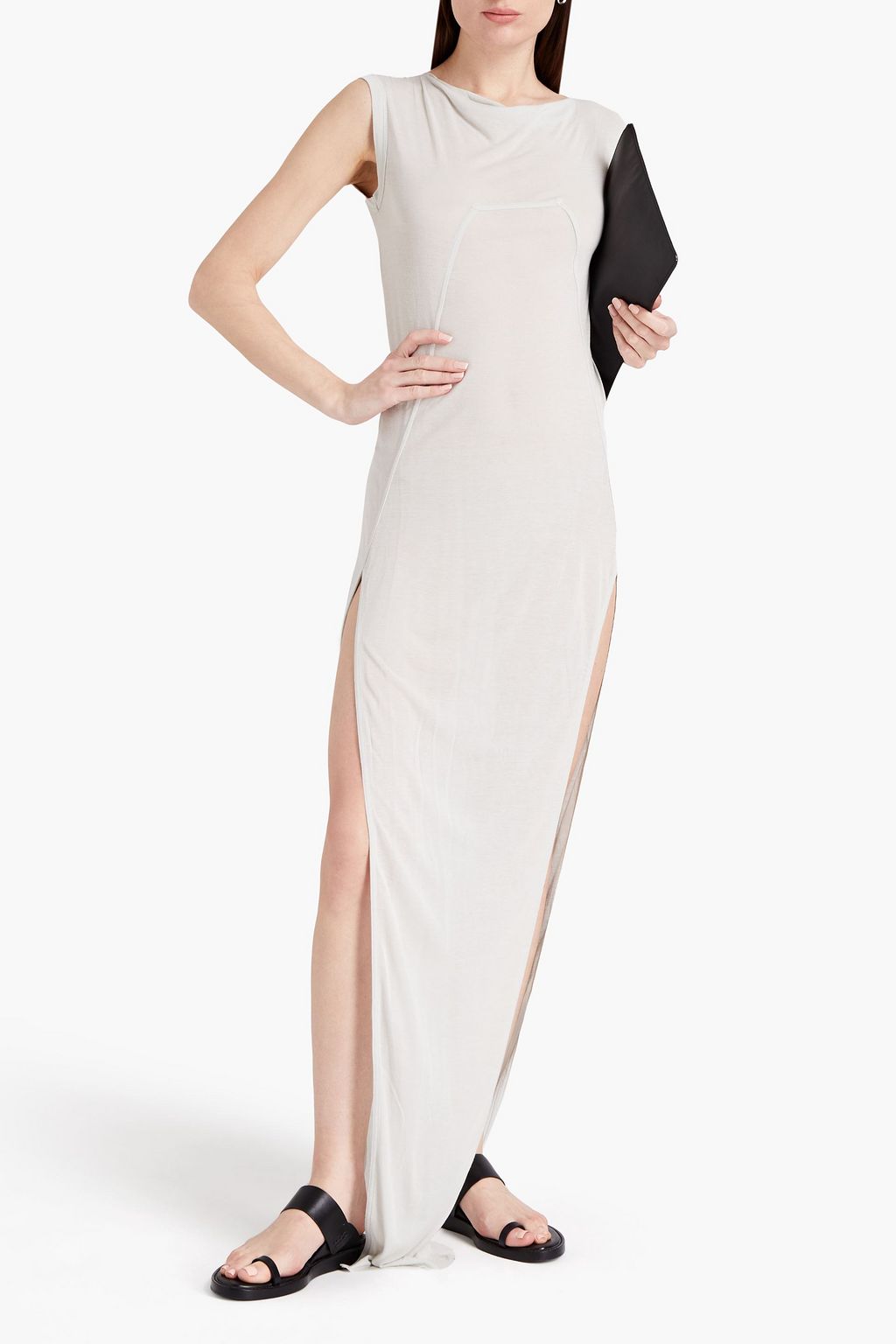 RICK OWENS Draped jersey maxi dress
