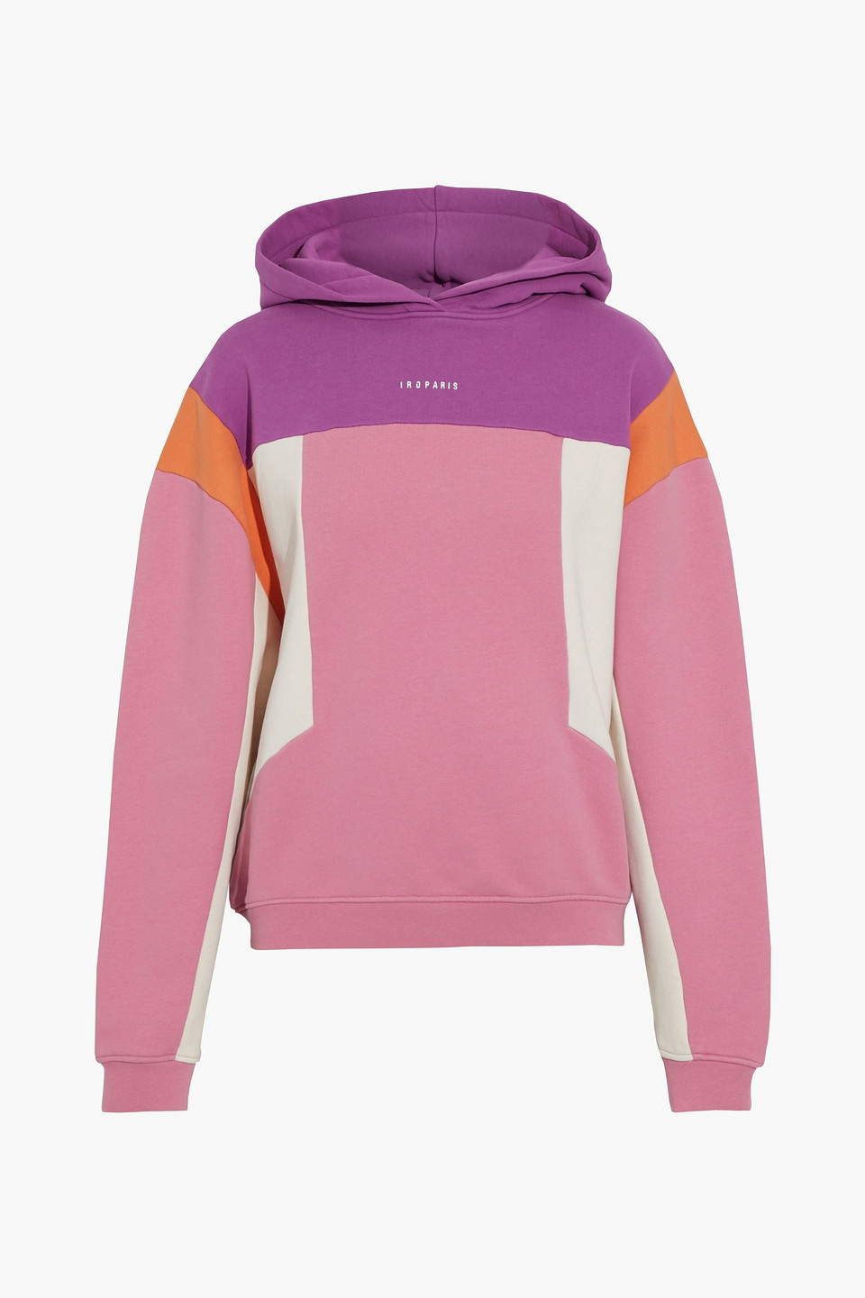 Iro Woman Susane Oversized Color-block French Cotton-terry Hoodie Pink Size L