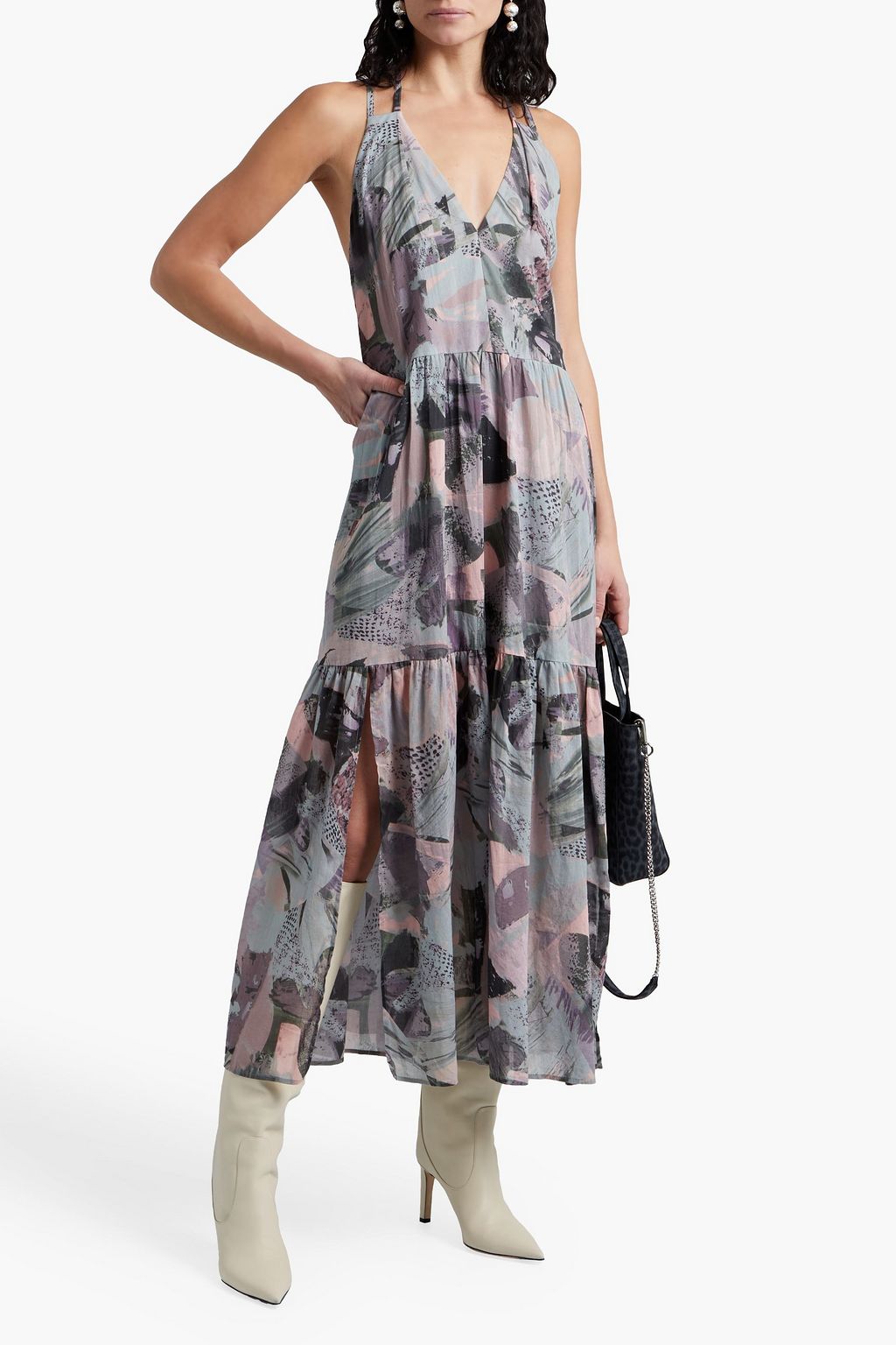 IRO Mauge tiered printed cotton-voile maxi dress