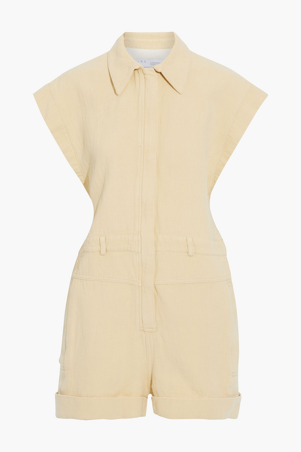 Playa slub cotton and linen-blend playsuit