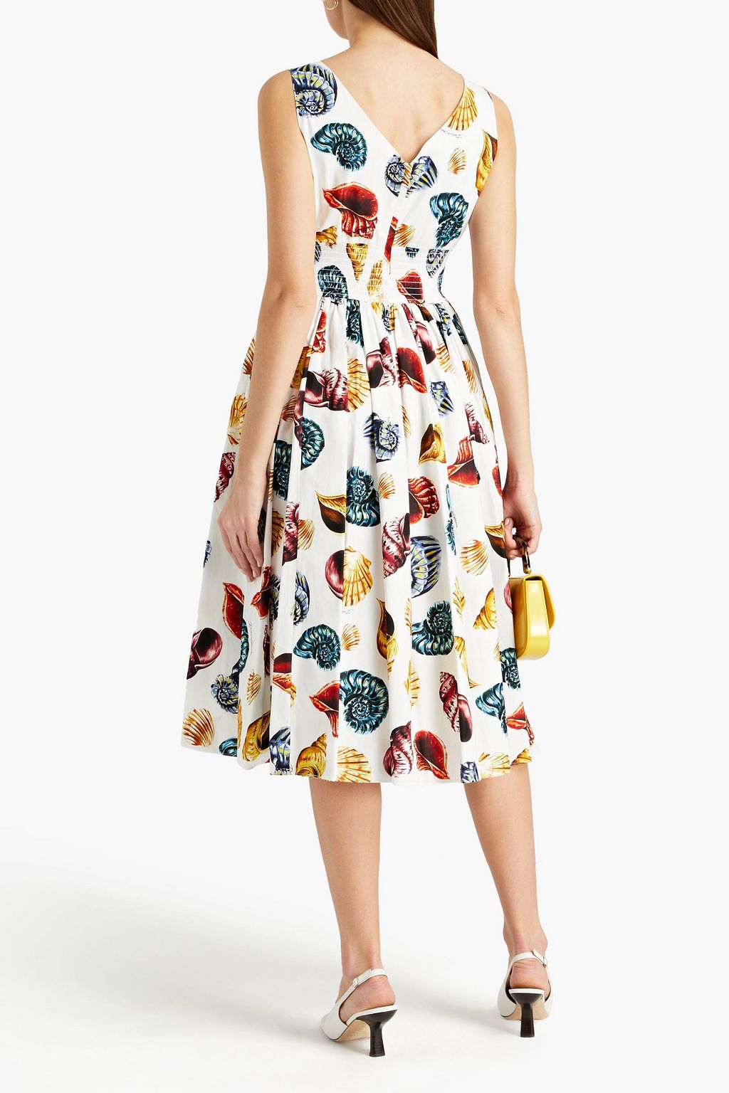 DOLCE&GABBANA Printed cotton-poplin midi dress