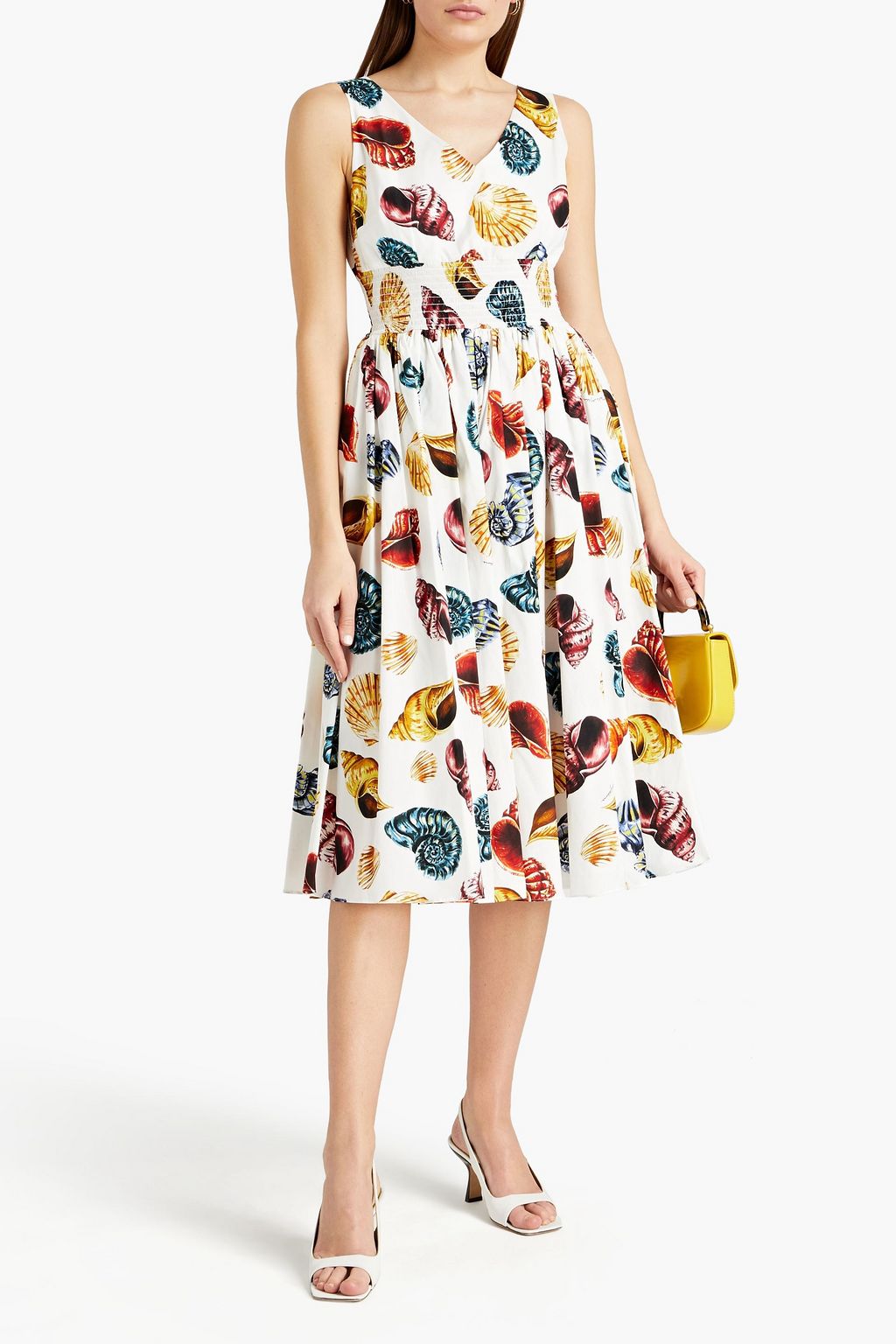 DOLCE&GABBANA Printed cotton-poplin midi dress