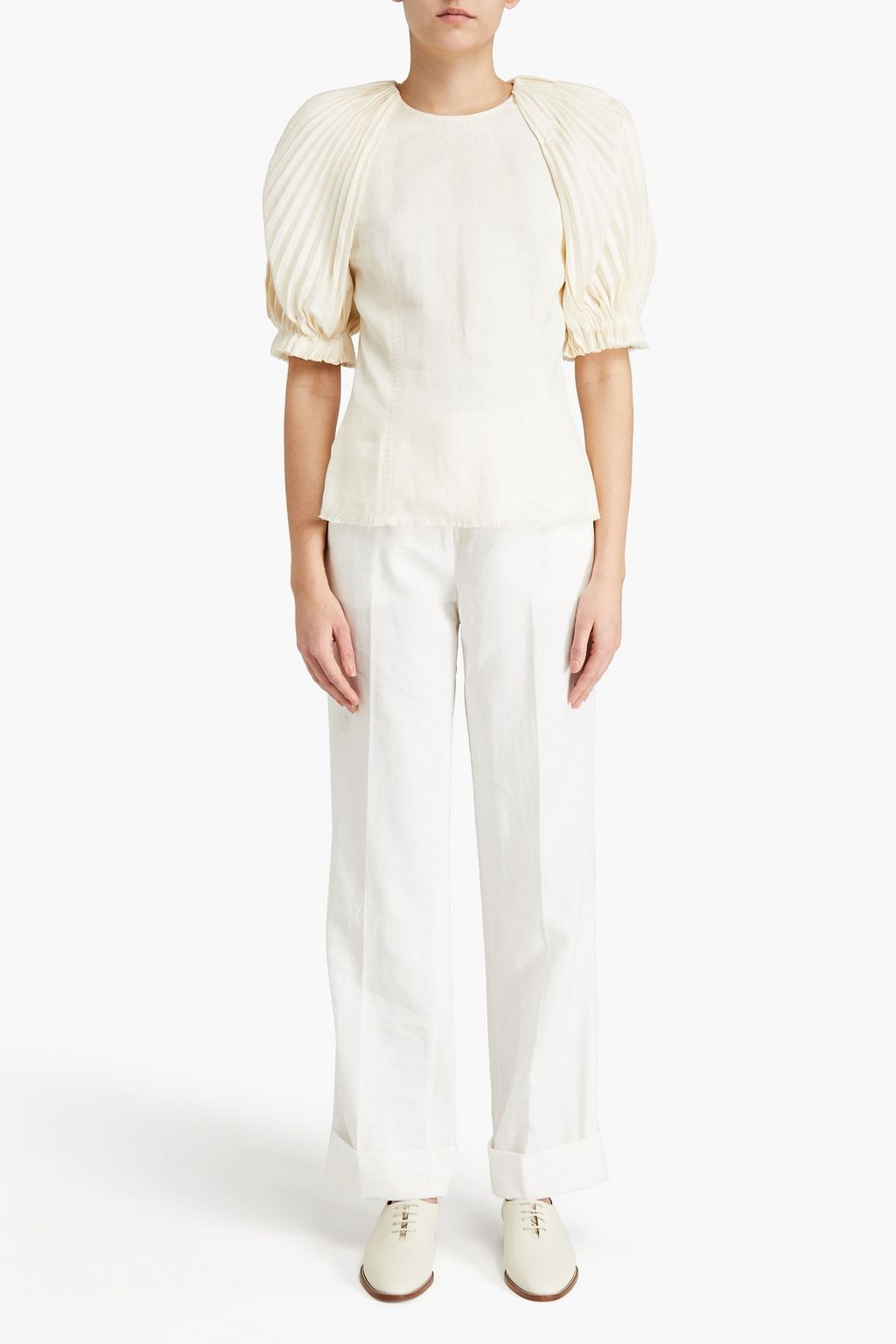 GABRIELA HEARST Bonnie pleated linen top