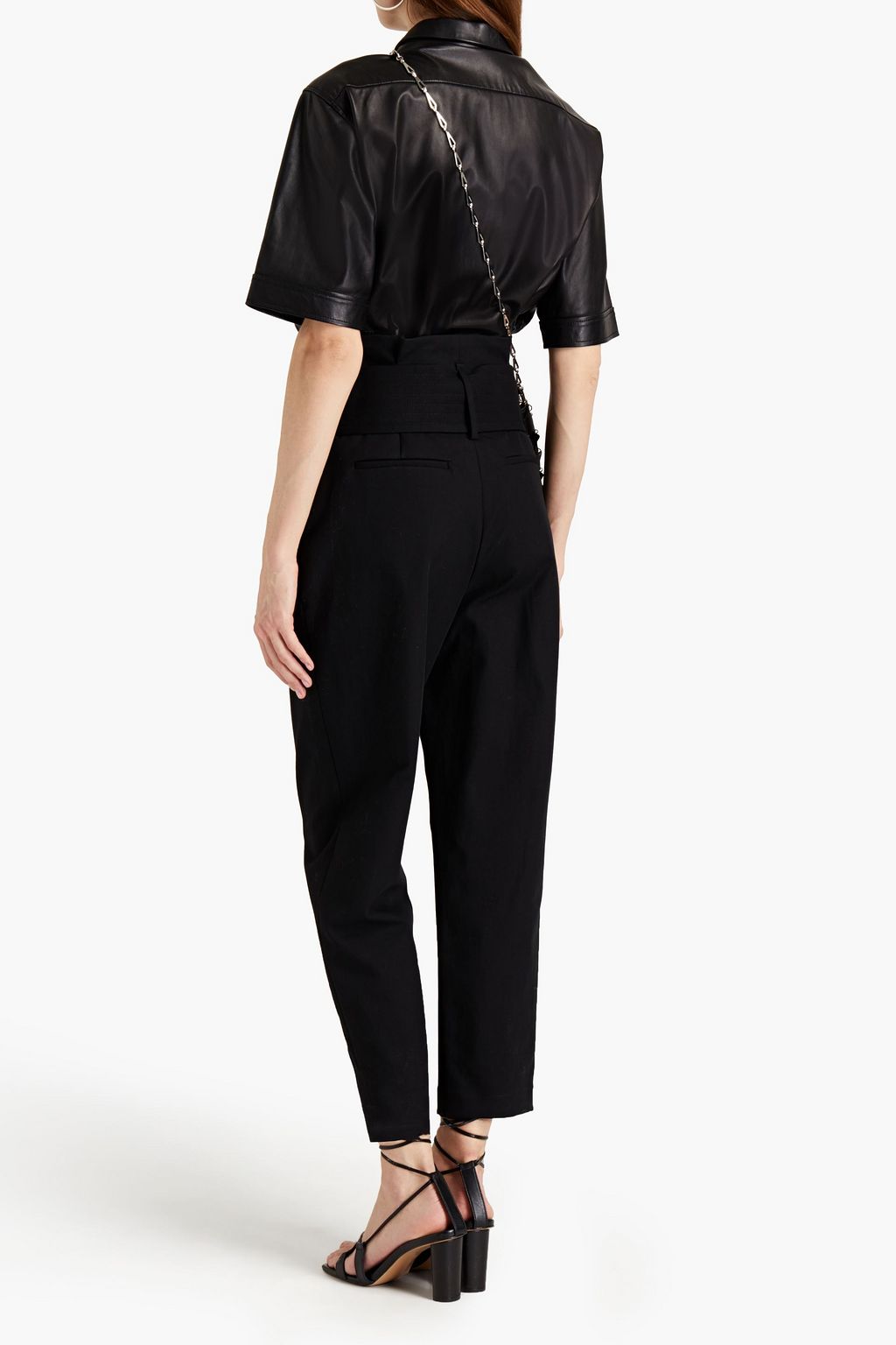 IRO Ritokie belted pleated cotton-twill tapered pants