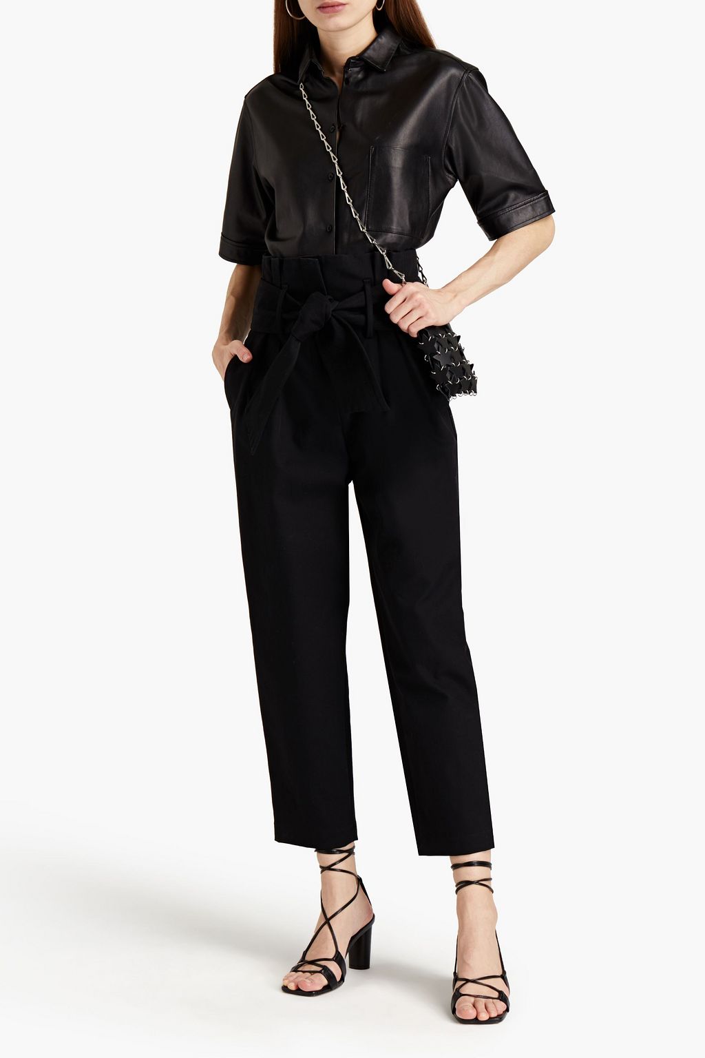 IRO Ritokie belted pleated cotton-twill tapered pants
