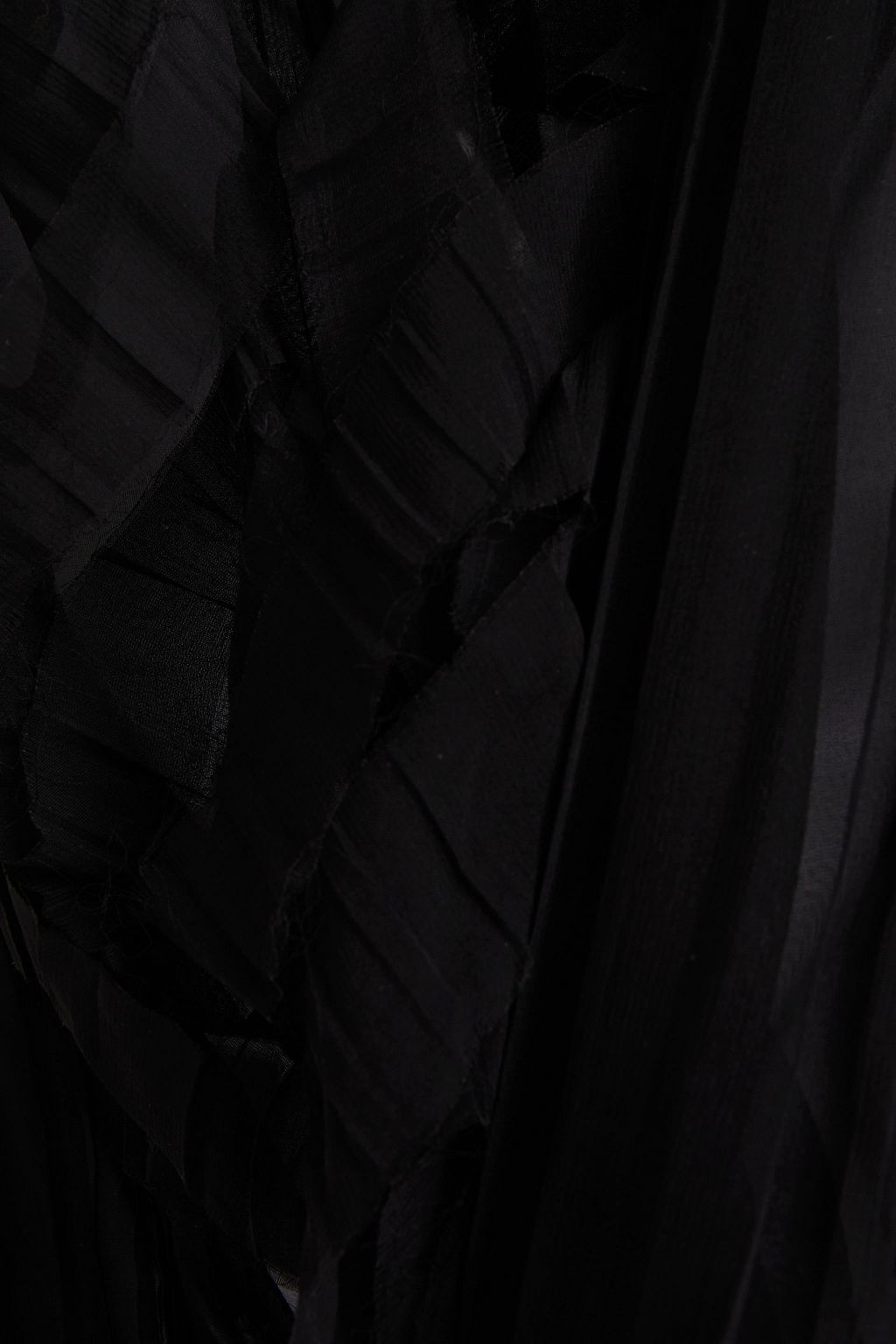 MAISON MARGIELA Satin-paneled gathered georgette midi skirt