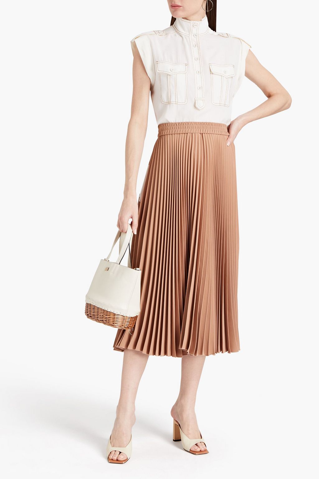ZIMMERMANN Topstitched crepe de chine top