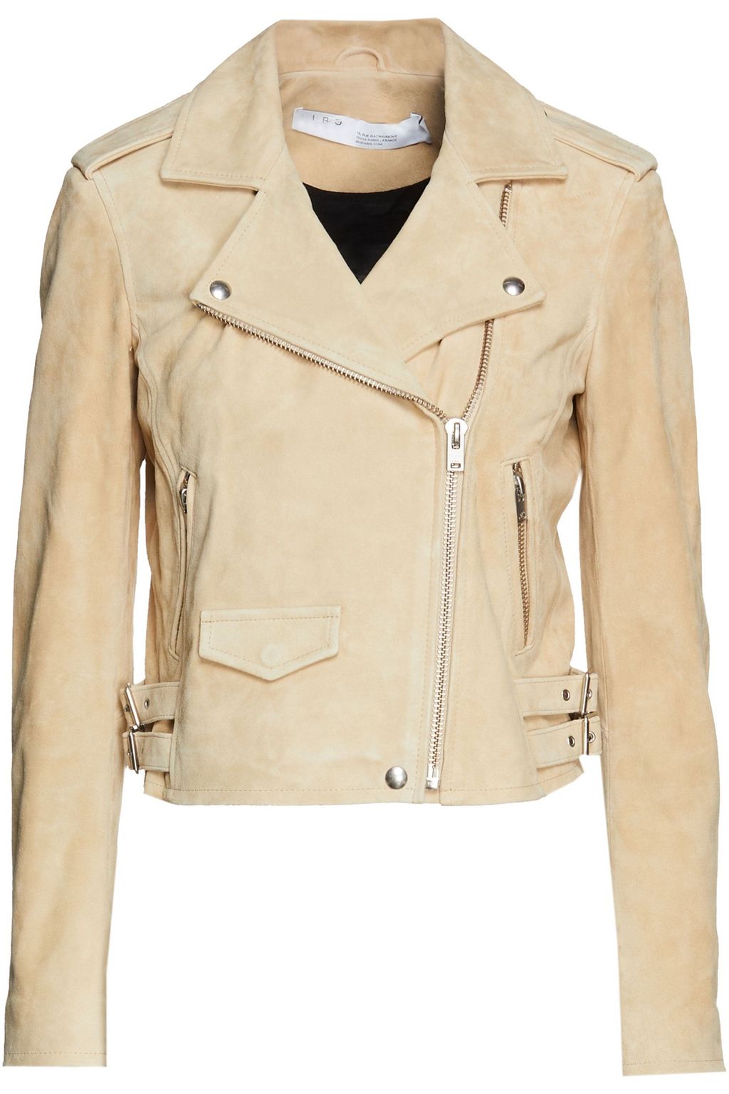cropped suede biker jacket