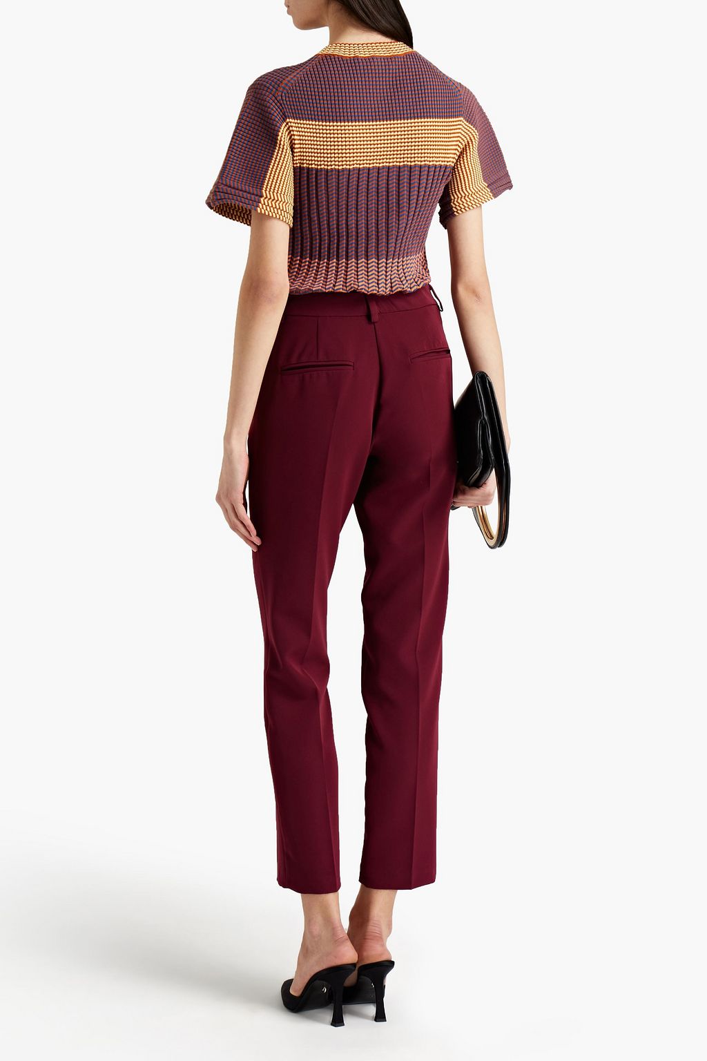 VICTORIA BECKHAM Ribbed striped cotton top